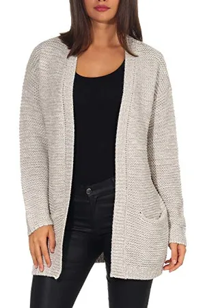 VERO MODA Vmno Name LS Cardigan Noos, Maglione Cardigan Donna, (Light Grey Melange Light Grey Melange), L