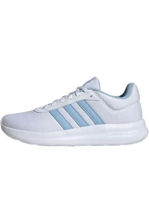 adidas Lite Racer 4.0 Shoes, Scarpe Donna, Cloud White/Cloud White/Glow Blue, 37 1/3 EU