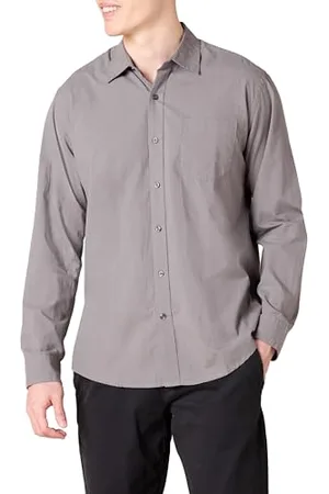 Amazon Camicia Casual in Popeline a Maniche Lunghe vestibilità Regular Uomo, , L