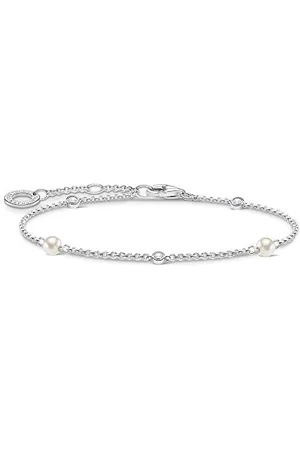Thomas Sabo Bracciale in Sterling 925, con Pietre Bianche, Lunghezza 16-19 cm