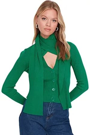 Trendyol Cardigan Donna Regolare Standard Halterneck Maglieria Maglione, , M