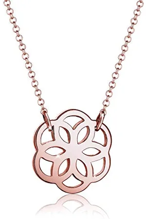 Elli Collana da donna in argento Sterling 925 placcato oro con fiore lunghezza 45 cm