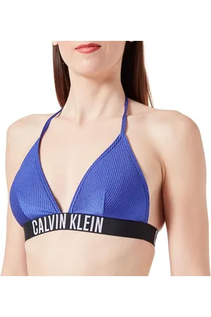 Calvin Klein Top Bikini Donna Triangel a Costine, (Midnight Lagoon), XL