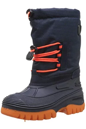CMP KIDS AHTO WP SNOW BOOTS, Stivali da Neve Unisex - Bambini e ragazzi, B.Blue-Orange Fluo, 29 EU