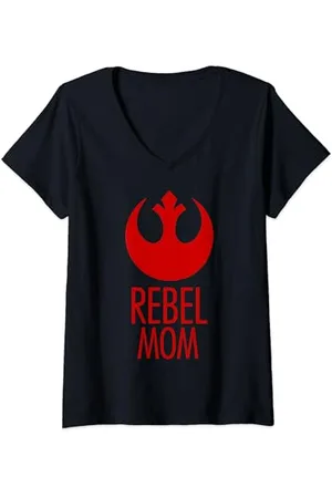 STAR WARS Donna Rebel Mom Rebel Logo Maglietta con Collo a V