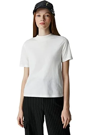Koton Maglietta a Maniche Corte Regular Fit Crew Neck Basic T-Shirt, (001), S Donna