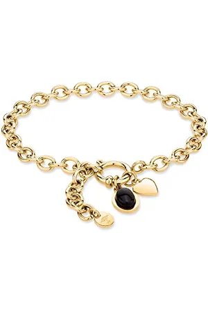Fynch-Hatton Collana Y FHJ-0064-B-18 IP oro, 18 cm, Acciaio inossidabile, Onice