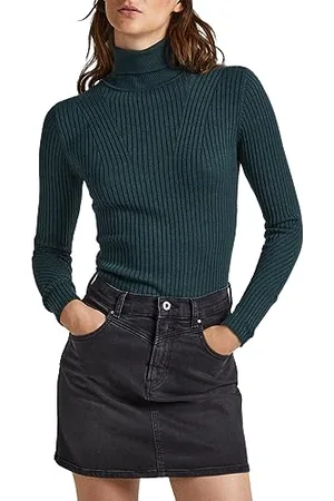 Pepe Jeans Dalia Rolled Collar, Maglione Donna, (Regent Green),L