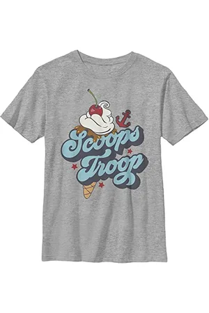 Stranger Things Scoops Troops-Maglietta a Maniche Corte T-Shirt, , Taglia Unica Unisex-Bambini e Ragazzi