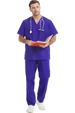 MISEMIYA Uniformi Unisex Set Camice – Uniforme Medica con Maglia e Pantaloni Uniformi Mediche Camice Uniformi sanitarie - Ref.6801-6802 - Large
