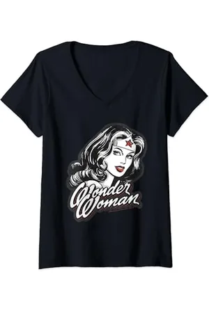 DC Comics Originals Wonder Woman Hint of Red Maglietta con Collo a V