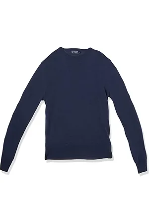 Hackett GMD MERINO SILK CREW, Maglione, Uomo, (Steel Blue), XS