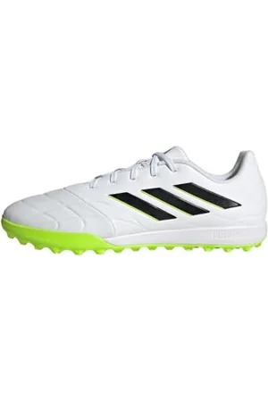 adidas Copa Pure.3 Turf Boots, Scarpe da Calcio Unisex-Adulto, Cloud White/Core Black/Lucid Lemon, 40 2/3 EU