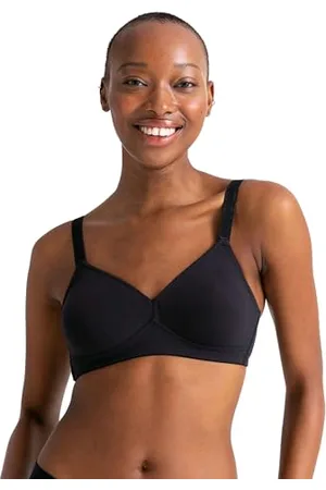 Dorina Daniela Reggiseno Bralette Senza Ferretto, Copertura Totale in Cotone Jersey con Rinforzo Laterale, Ali U-Back e Spalline Larghe Regolabili, Nero