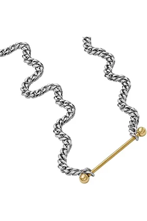 Diesel Collana da uomo in acciaio inossidabile con chiusura a moschettone