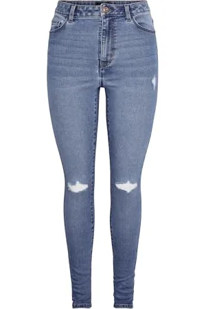 Pieces® Pcdana HW DEST Skinny Jeans Mb402 Noos, Blu Medio (Denim Blu Medio), 62/S/L Donna
