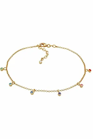 Elli Cavigliera Donne geo spiaggia multicolore con cristalli en argento sterlino 925 placcato