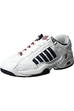 K-Swiss Performance Defier Rs, Scarpe da Tennis Uomo, Bianco (White/Dressblue/Fieryred 164-M), 43 EU