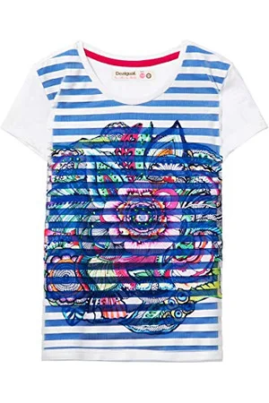 Desigual Girl Knit T-Shirt Short Sleeve (TS_nuevayork), (White 1000), 104 (Taglia Produttore: 3/4) Bambina