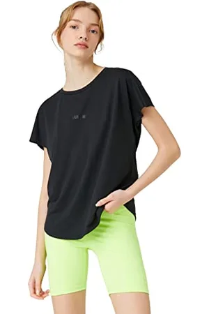 Koton Modal Mix Sport T-Shirt Kurzarm Bedruckt, (047), S Donna