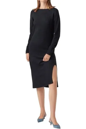 VERO MODA Vmlefile LS Boatneck Calf Dress Noos Vestito, , S Donna