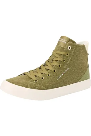 Tommy Hilfiger TH Hi Vulc Summer Cvs FM0FM05076, Sneaker vulcanizzate Uomo, Verde (Mash Green), 47 EU
