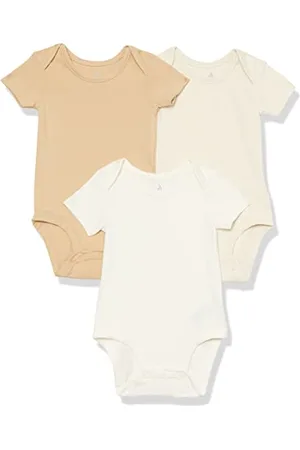 Amazon Body a Maniche Corte in Jersey di Cotone Elasticizzato (precedentemente Amazon Aware) Unisex Bimbi, Pacco da 3, , 0 Mesi