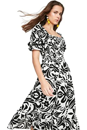Trendyol Mini Bodycon Regular Dress Vestito, Black, 38 Donna