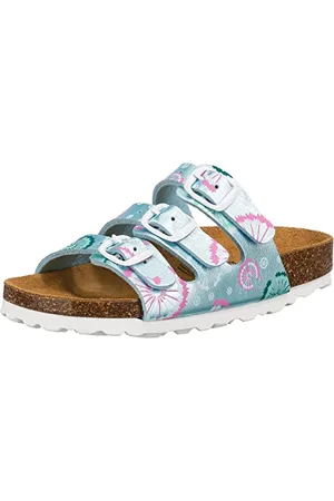 LICO Bioline Flower Kids, Pantofole a Collo Basso, Bambine e ragazze, Verde (Mint), 35 EU