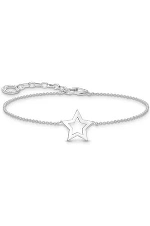 Thomas Sabo A2162-001-21 - Braccialetto con ciondolo a forma di stella in Sterling 925, Eine Grösse, Sterling, senza gemma, Eine Grösse, sterling, Nessuna pietra preziosa