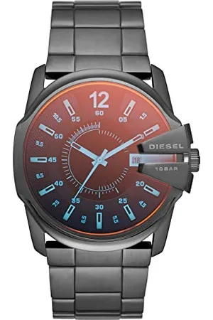 Diesel Orologio Master Chief da uomo, movimento cronografo, cassa in acciaio inossidabile Gunmetal da 43 mm con bracciale in acciaio inossidabile, DZ1965