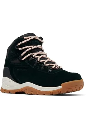 Columbia Newton Ridge Plus WP Amped, Scarponi da trekking ed escursionismo impermeabili a vita media Donna, Black/Blush Rose , 43 EU