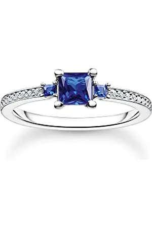 Thomas Sabo Anello da donna con pietre blu e bianche argento sterling 925 TR2402-166-32