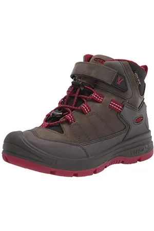 Keen Redwood MID WP-C Hiking Boot, Steel Grey/Red Dahlia, 29 EU