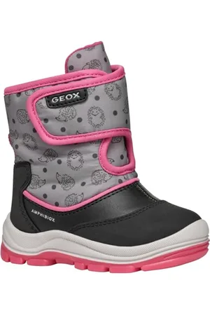 Geox B FLANFIL Girl B ABX, Scarpone da Neve Bambina, Black/Fuchsia, 27 EU