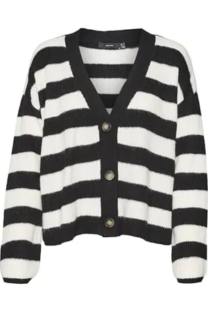 VERO MODA Vmnatahlie LS V-NCK Button Card Ga Noos Maglione, , M Donna