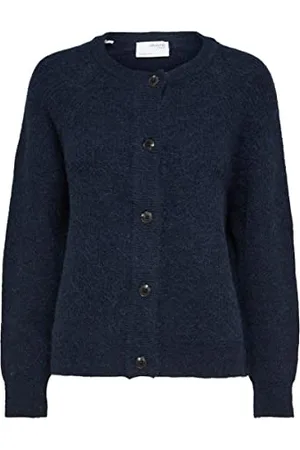 SELECTED Slflulu LS Knit Short Cardigan B Noos Maglione, Zaffiro Scuro, L Donna