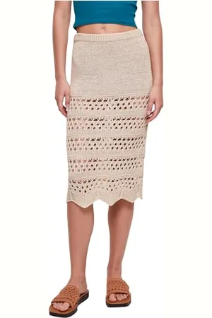 Urban classics Ladies 3/4 Crochet Knit Skirt Gonna, , X-Small Donna