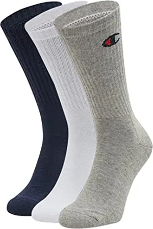 Champion Core 3PP Crew Calzini, Unisex - Adulto, Blu (Marino)/Bianco/Grigio (Melange Chiaro), 35-38 EU