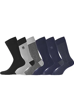 Serge Blanco Calzini Uomo Cotone Pettinato Set di 6 Calze Uomo Lunghe, Piacevoli e Casual, Nero, Grigio, Taglie 43/46