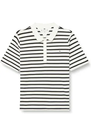 Tommy Hilfiger CRV 1985 Reg Pique STP Polo SS WW0WW42755 Maniche Corte, (Breton Ecru/Desert Sky), 48 Donna