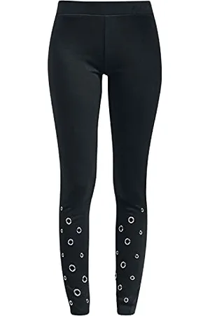 Urban classics Ladies Eyelet Leggings, (Black 00007), W27 (Taglia Produttore: Small) Donna