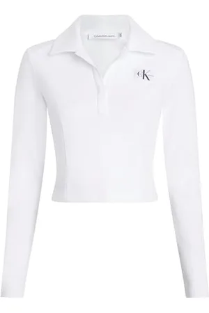 Calvin Klein Jeans Polo Collar Milano Regular Top J20J222556 Altri Maglia, (Bright White), M Donna