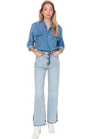 Trendyol Jeans Donna Gamba Larga, , 72