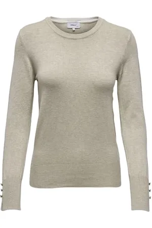 ONLY Onljulie Life LS Detail O-Neck CC Knt Maglione, , L Donna