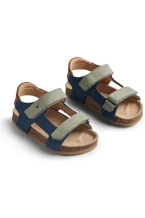 WHEAT Sandali in Sughero Senza Punta Corey-Unisex-Vera Pelle, Scarpe per Chi Inizia a Camminare Bambini, , 33 EU