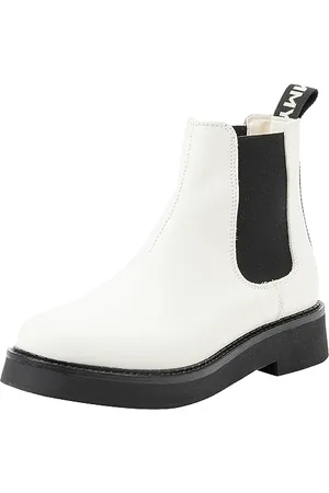 Tommy Hilfiger Stivali Mezza Gamba Donna Chelsea Flat Stivaletti, Avorio (Rich Cream), 40 EU
