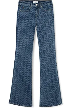 Pinko Flora No Belt Flare Denim Logo Jeans, , 31 Donna