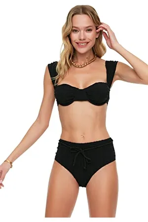 Trendyol Bikini Strutturato a Vita Alta Bottoms, , 48 Donna