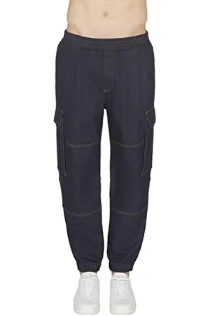 Armani Exchange Tasche Laterali sulle Gambe, Elastico in Vita, Logo Posteriore Jeans, , 54 Uomo